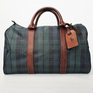 Polo Ralph Lauren Vintage Boston Top Handle Blackwatch Unisex Bag+ Strap